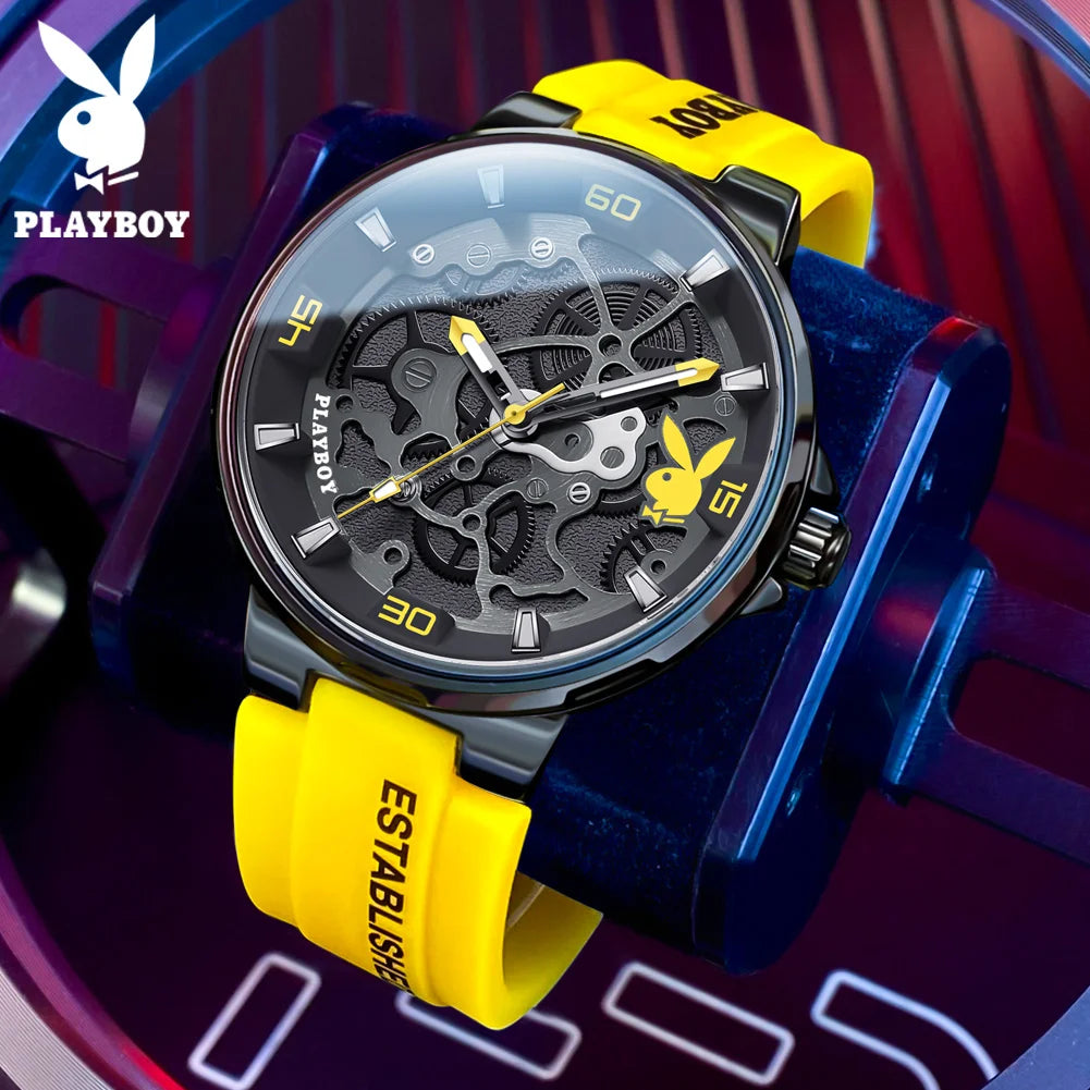 PLAYBOY Fashion Casual Men Watch Luxury Waterproof Luminous Man Wristwatch Quartz Men's Watches High Quality Relogios Masculino