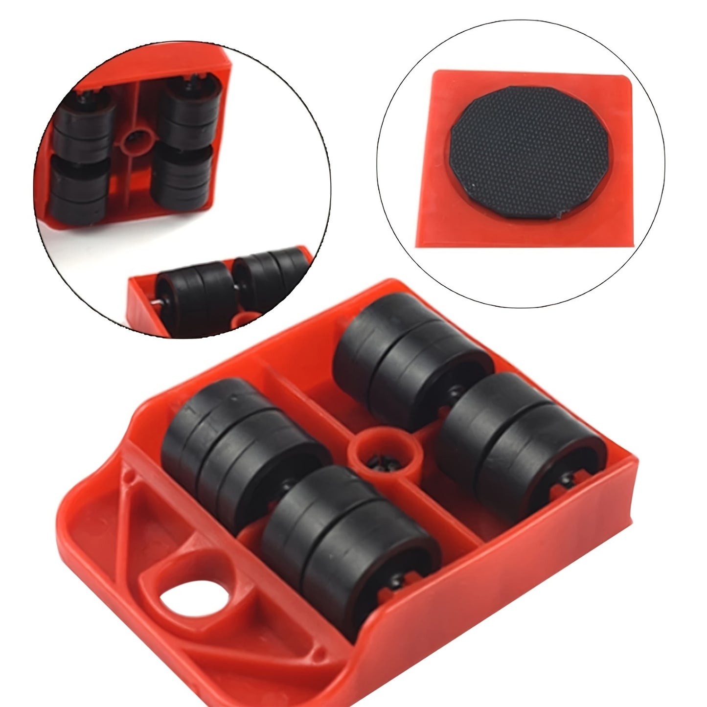 5pcs/Set Furniture Mover Heavy Weights Transport Tool Wheels For Furniture Lifting Bar And Stand Rollers Set Moving Helper