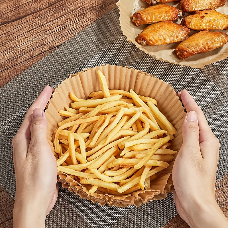 50/100pcs Air Fryer Disposable Paper Liner, Non-Stick Round Disposable Liner, Baking Paper Oil Proof, Food Grade Parchment, Used For Baking, Cooking Microwave