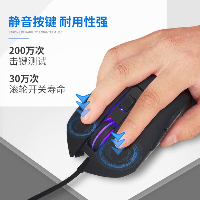 USB-C mute colorful luminous mouse for type C notebook computer mouse gaming mouse