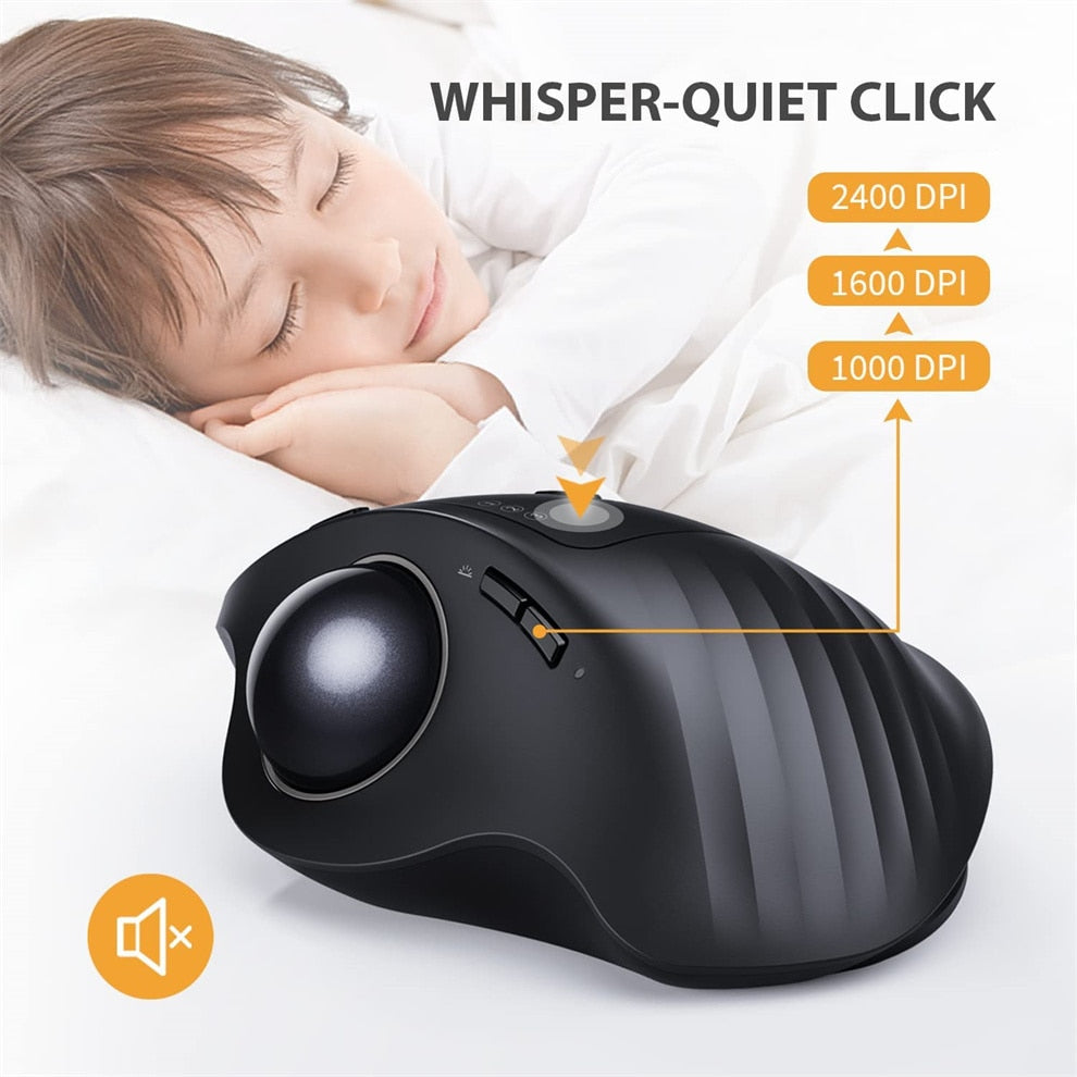 Jelly Comb Bluetooth+2.4G Trackball Mouse Wireless Rechargeable Gaming Mouse for Gamer Mac Thumb Control Mouse