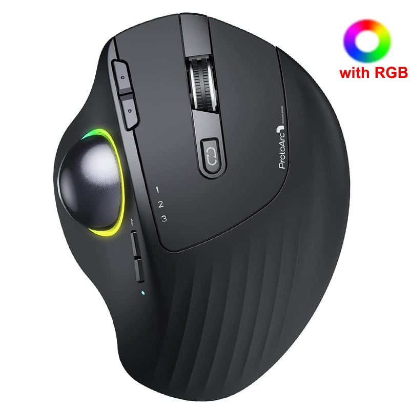 Jelly Comb Bluetooth+2.4G Trackball Mouse Wireless Rechargeable Gaming Mouse for Gamer Mac Thumb Control Mouse