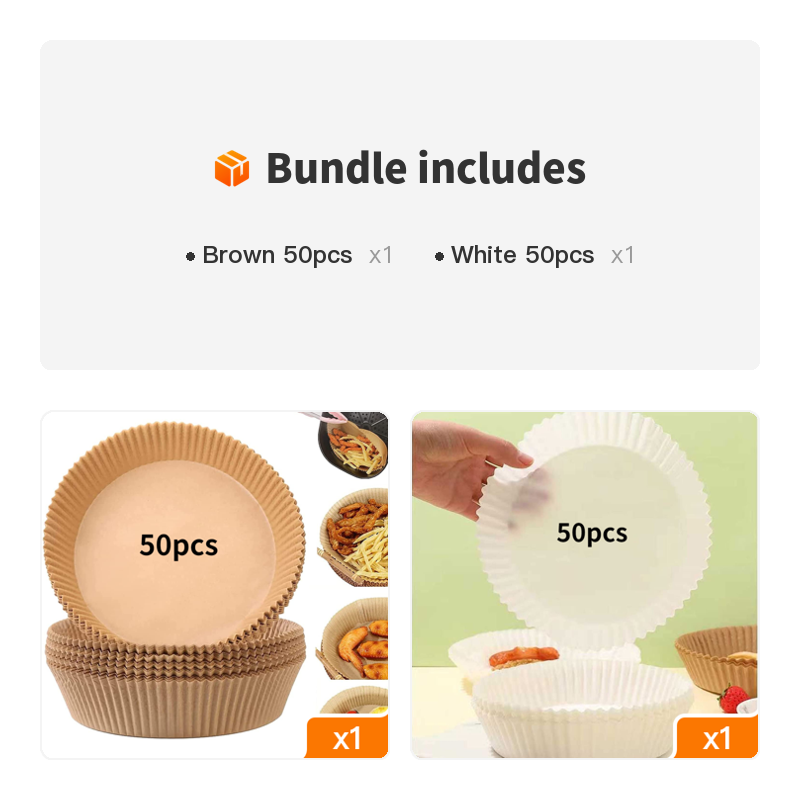 50/100pcs Air Fryer Disposable Paper Liner, Non-Stick Round Disposable Liner, Baking Paper Oil Proof, Food Grade Parchment, Used For Baking, Cooking Microwave
