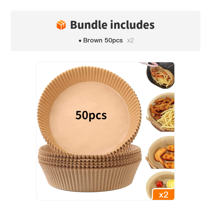 50/100pcs Air Fryer Disposable Paper Liner, Non-Stick Round Disposable Liner, Baking Paper Oil Proof, Food Grade Parchment, Used For Baking, Cooking Microwave