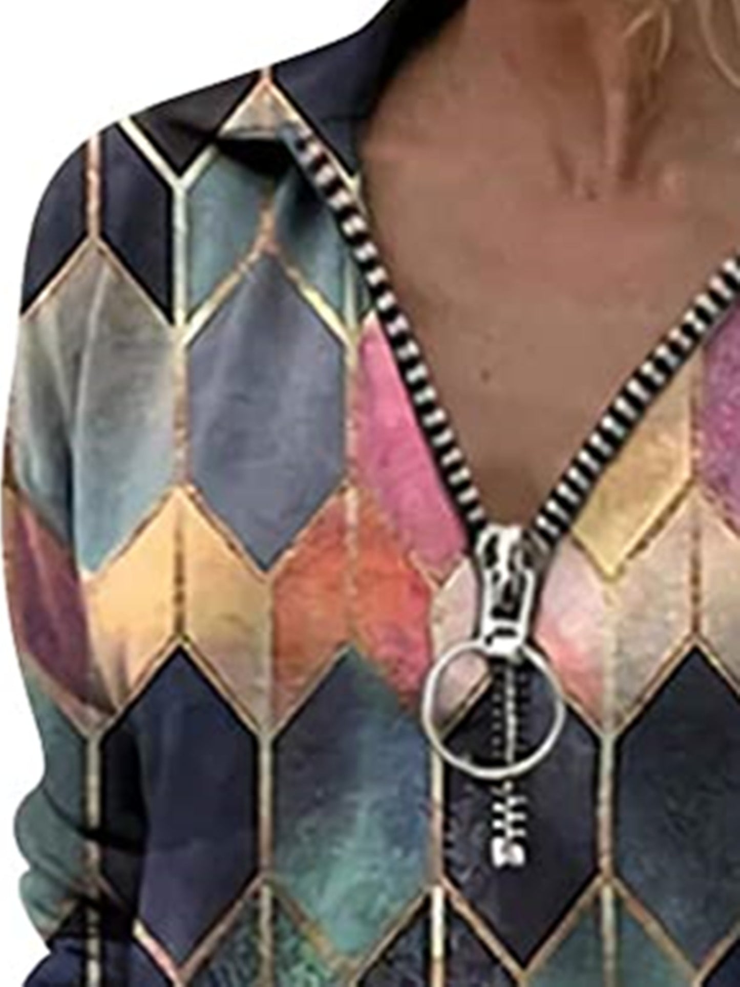 Women's Business Casual Zipper Tops, Elegant & Stylish Tops For Office & Work, Women's Clothing