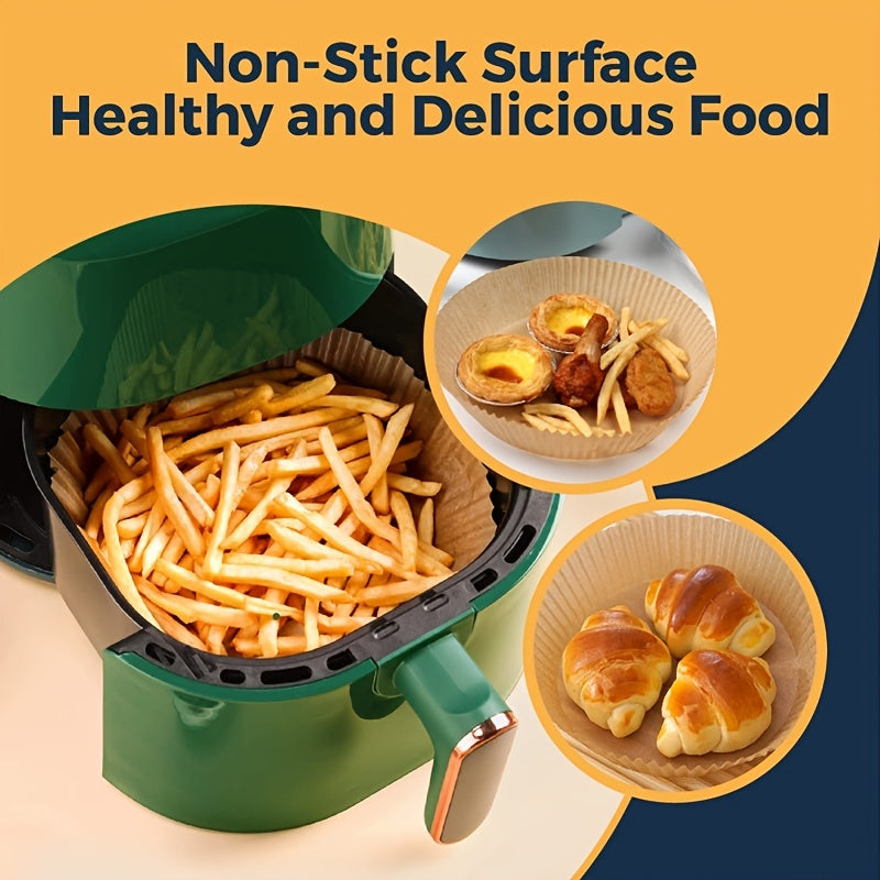 50/100pcs Air Fryer Disposable Paper Liner, Non-Stick Round Disposable Liner, Baking Paper Oil Proof, Food Grade Parchment, Used For Baking, Cooking Microwave