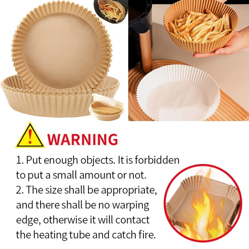 50/100pcs Air Fryer Disposable Paper Liner, Non-Stick Round Disposable Liner, Baking Paper Oil Proof, Food Grade Parchment, Used For Baking, Cooking Microwave