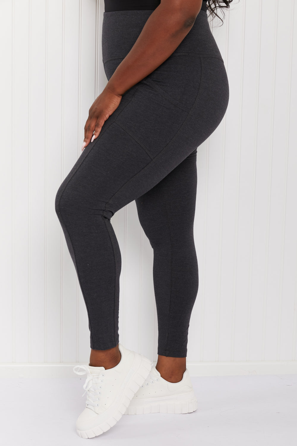 Zenana Ready to Roll Full Size Wide Waistband Pocket Leggings