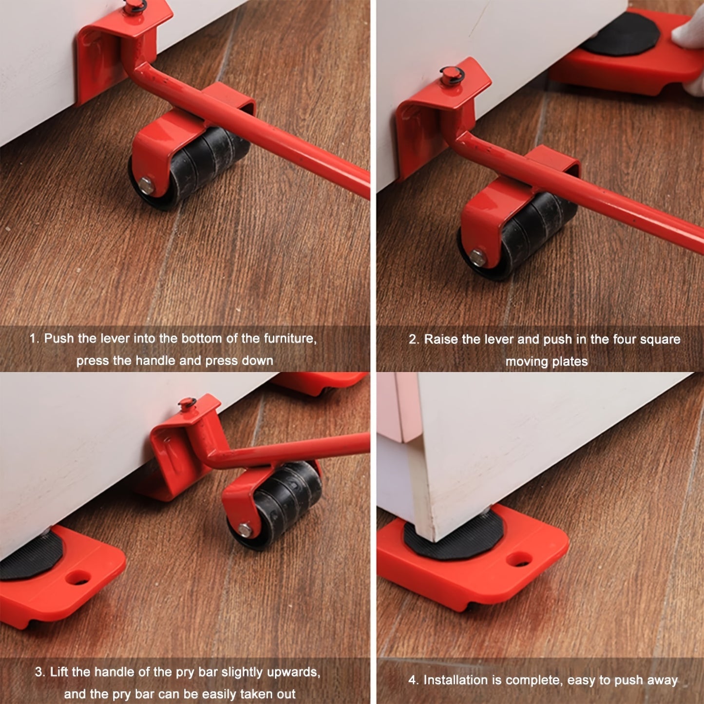 5pcs/Set Furniture Mover Heavy Weights Transport Tool Wheels For Furniture Lifting Bar And Stand Rollers Set Moving Helper
