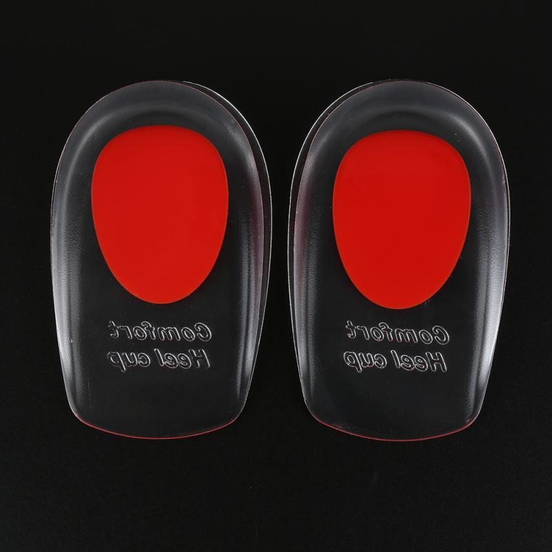 2pcs/pair Soft Silicone Gel Insoles For Heel Spurs Pain Relief Foot Cushion Foot Massager Care Heel Cups Shoe Pads Height Increase Insoles