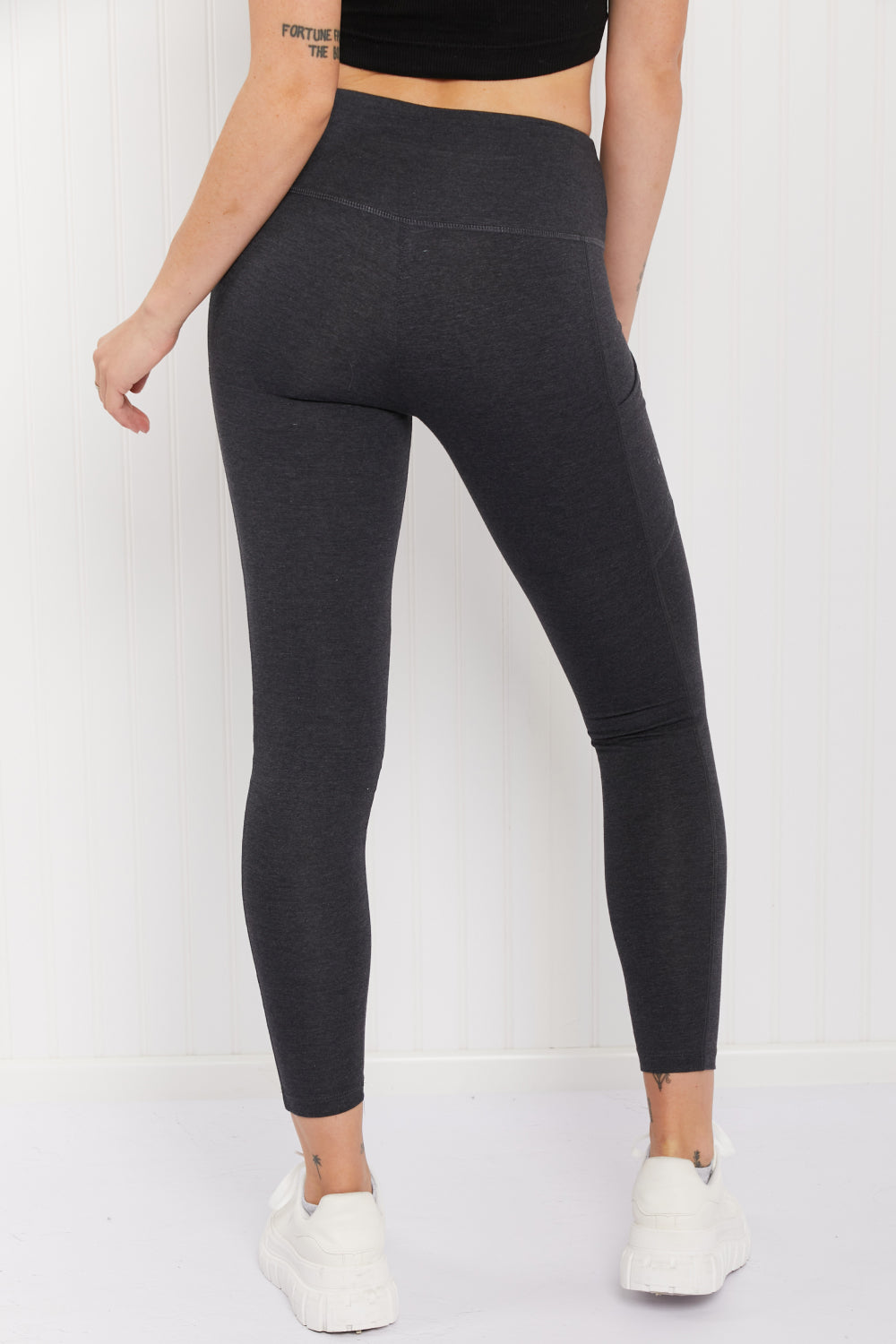 Zenana Ready to Roll Full Size Wide Waistband Pocket Leggings