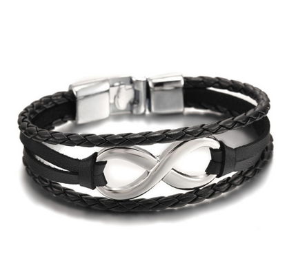 Lucky figure 8 leather bracelet bracelet