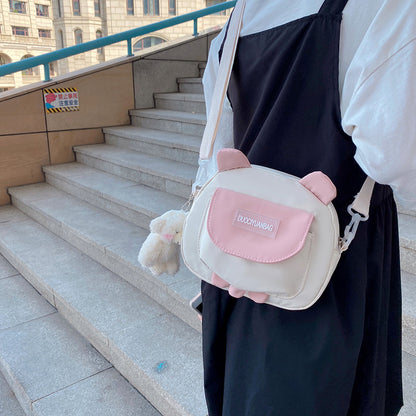 Summer Cute Japanese College Style Cartoon Bear Soft Girl Student Messenger Bag