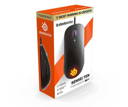 SteelSeries Sensei Ten Gaming Mouse 18,000 CPI TrueMove Pro Optical Sensor  8  Buttons  Mechanical Switches  RGB Lighting