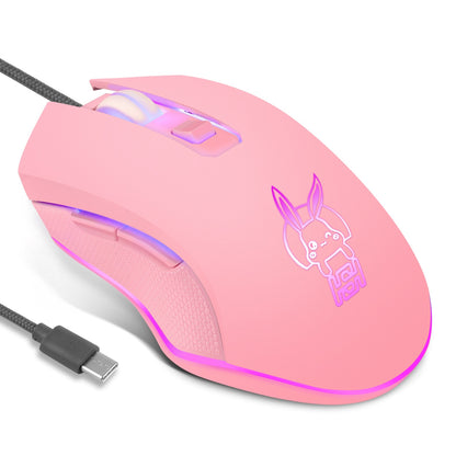USB-C mute colorful luminous mouse for type C notebook computer mouse gaming mouse