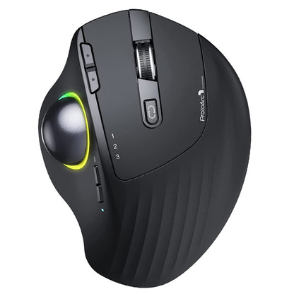 Jelly Comb Bluetooth+2.4G Trackball Mouse Wireless Rechargeable Gaming Mouse for Gamer Mac Thumb Control Mouse