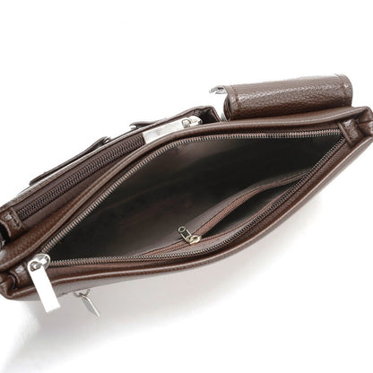 Men's Belt Bag Solid Color Zipper Closure with Earphone Hole Quick Release Buckle Adjustable Waist Bag