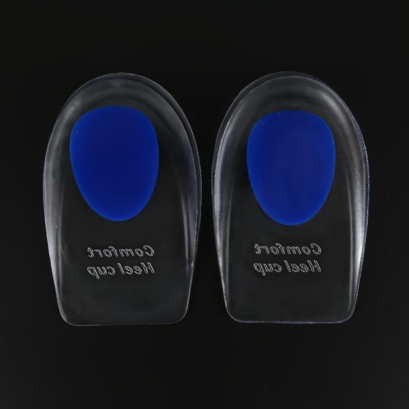 2pcs/pair Soft Silicone Gel Insoles For Heel Spurs Pain Relief Foot Cushion Foot Massager Care Heel Cups Shoe Pads Height Increase Insoles